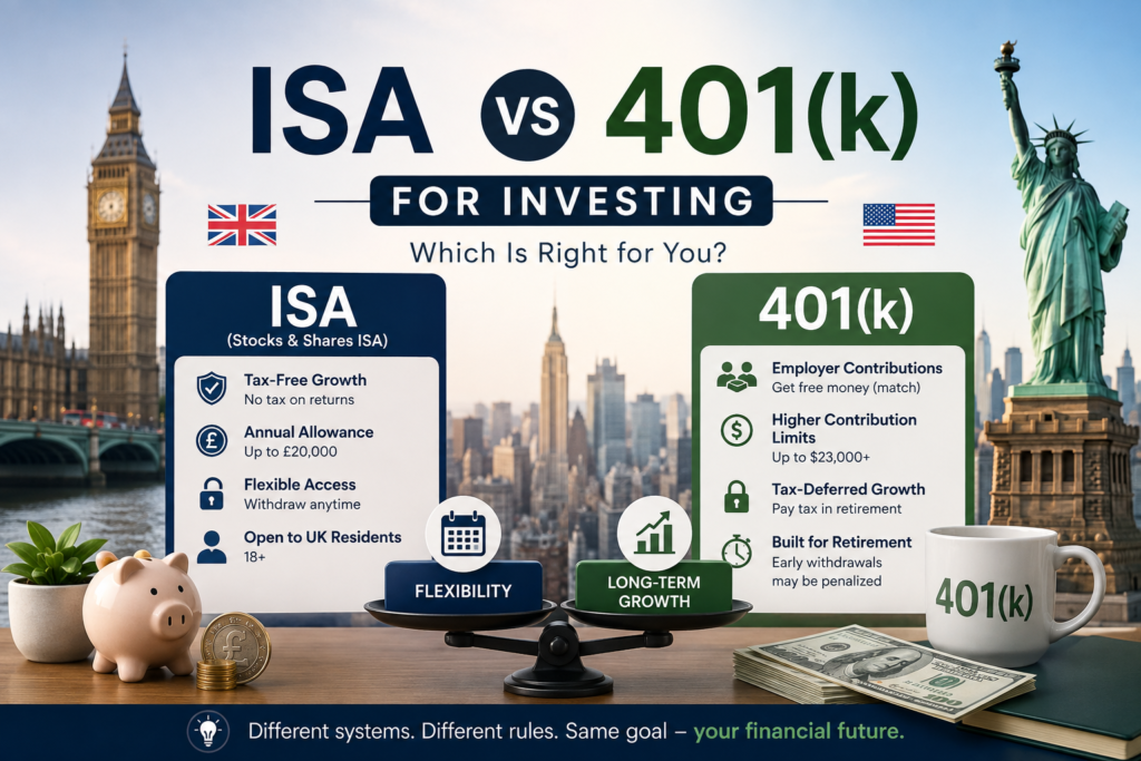 ISA vs 401k for investing UK US