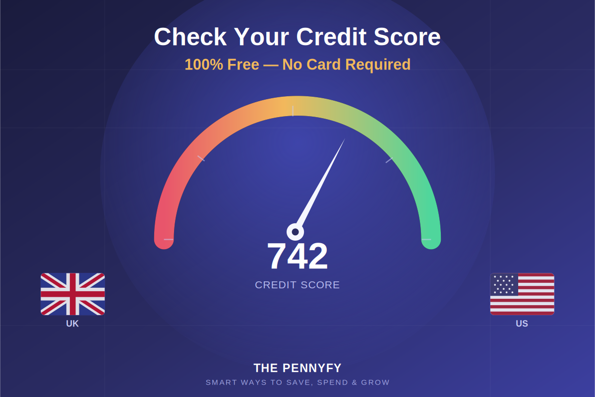 Check credit score for free in the UK and US — credit score gauge guide